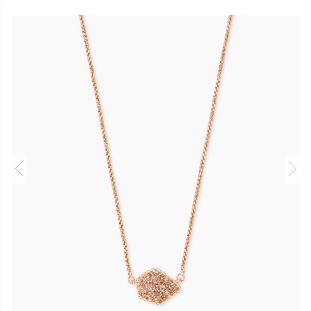 NWT KENDRA SCOTT Tess Rose Gold Chain Rose Gold Druzy Necklace - Picture 10 of 10